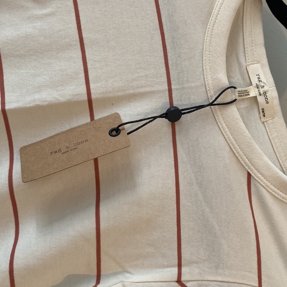 NWT rag & bone The Stripe Organic Cotton T-Shirt in Rust - Picture 4 of 13